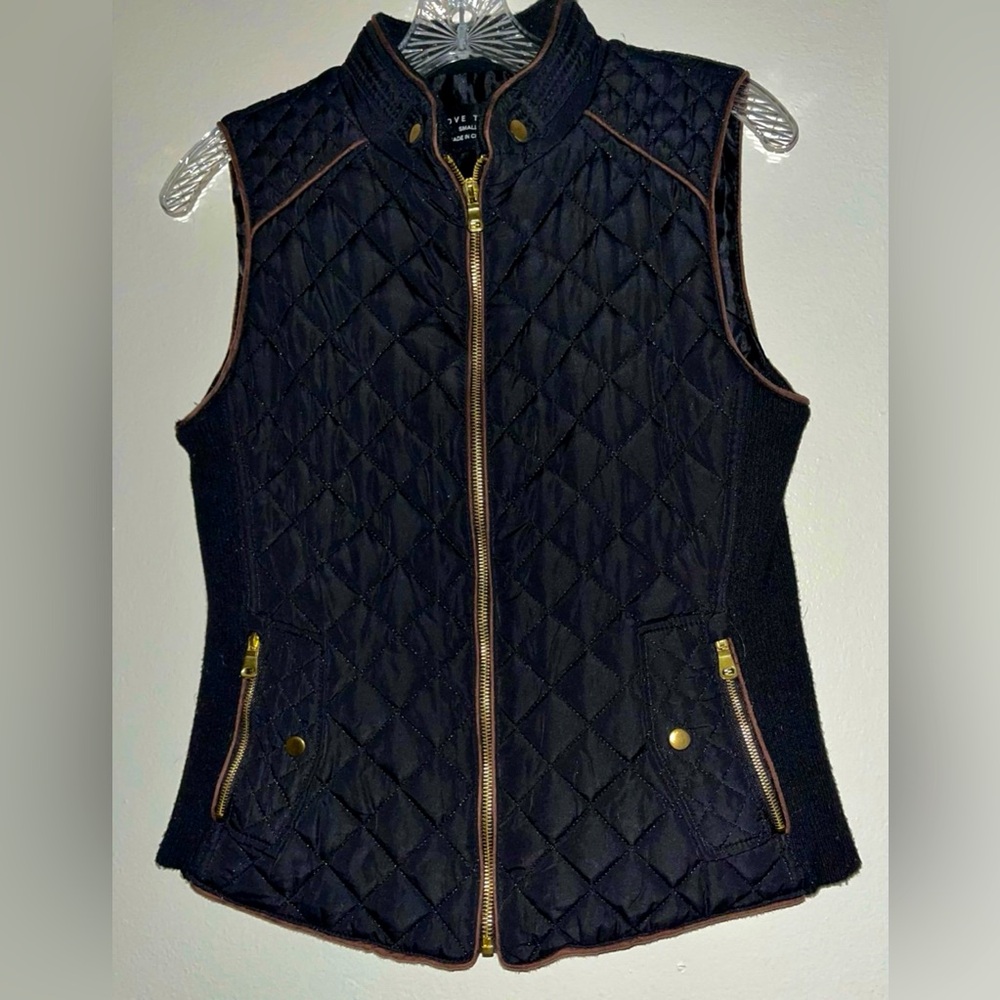 Black with Brown Fitted Vest